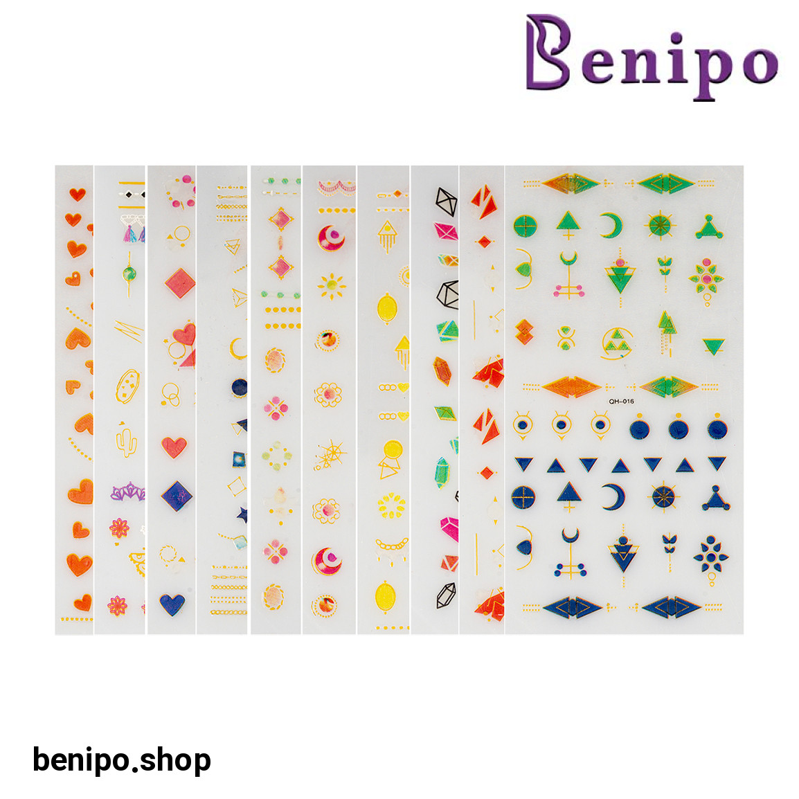 لنز ناخن کد 01 بسته 10 عددی ارسال با طرح رندوم