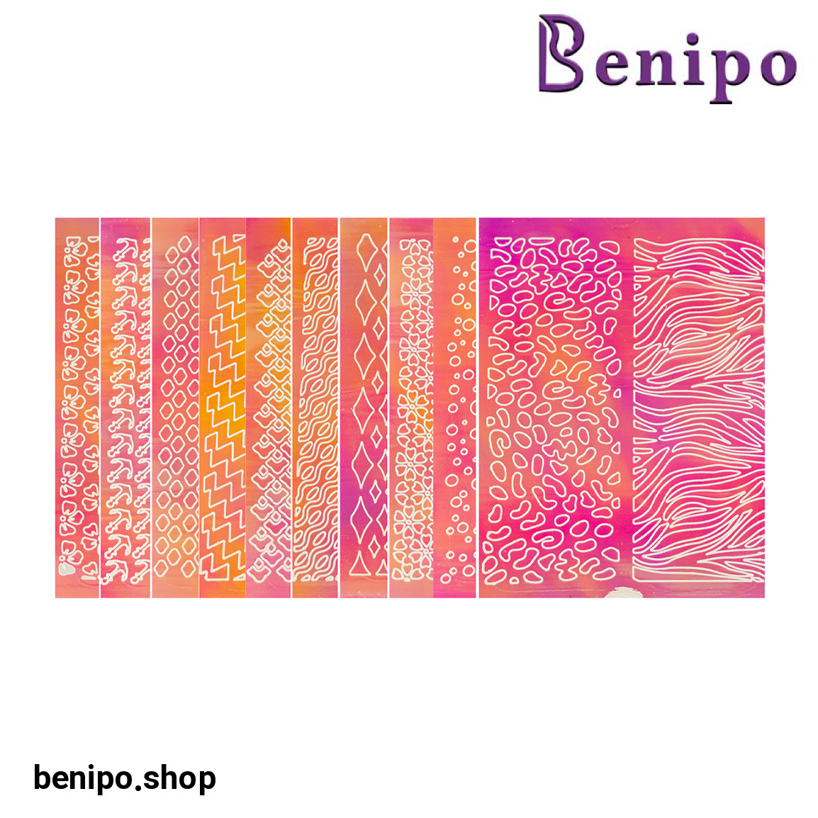 لنز ناخن کد 02 بسته 10 عددی ارسال با طرح رندوم