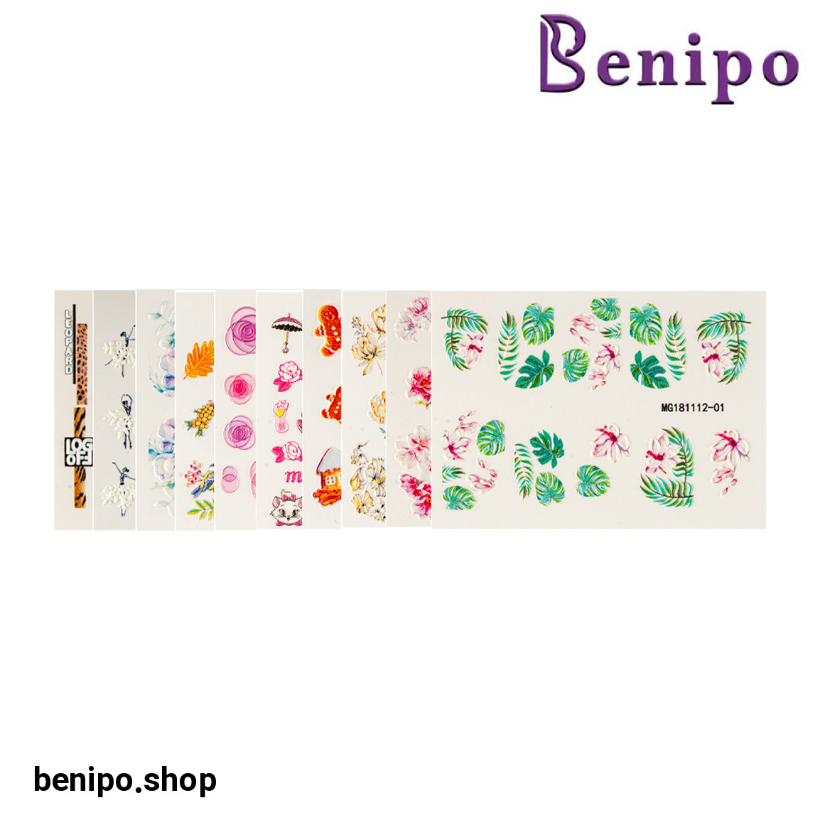 لنز ناخن کد 03 بسته 10 عددی ارسال با طرح رندوم