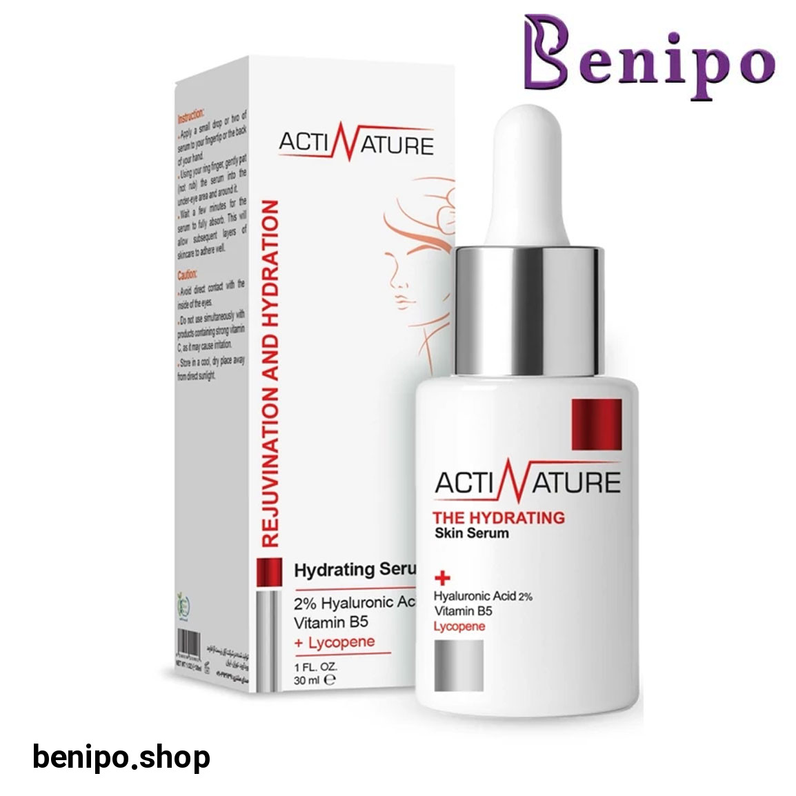 سرم آبرسان حاوی هیالورونیک اسید، لیکوپن و ویتامین B5 حجم 30 میلی لیتر