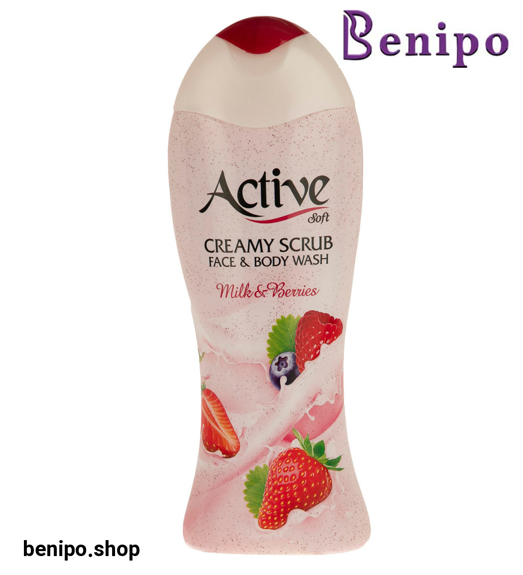 شامپو بدن و صورت کرمی با رایحه شیر و توت جنگلی 400گرم