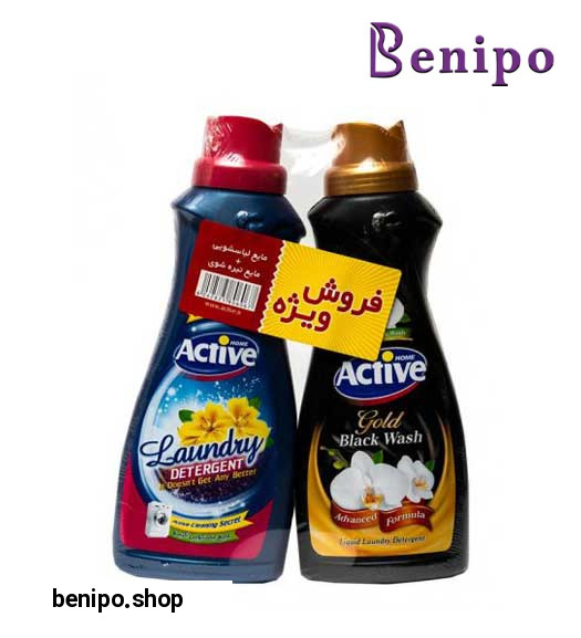 پک مایع لباسشویی 1000 گرمی و مایع لباسشویی تیره شوی 1000 گرمی