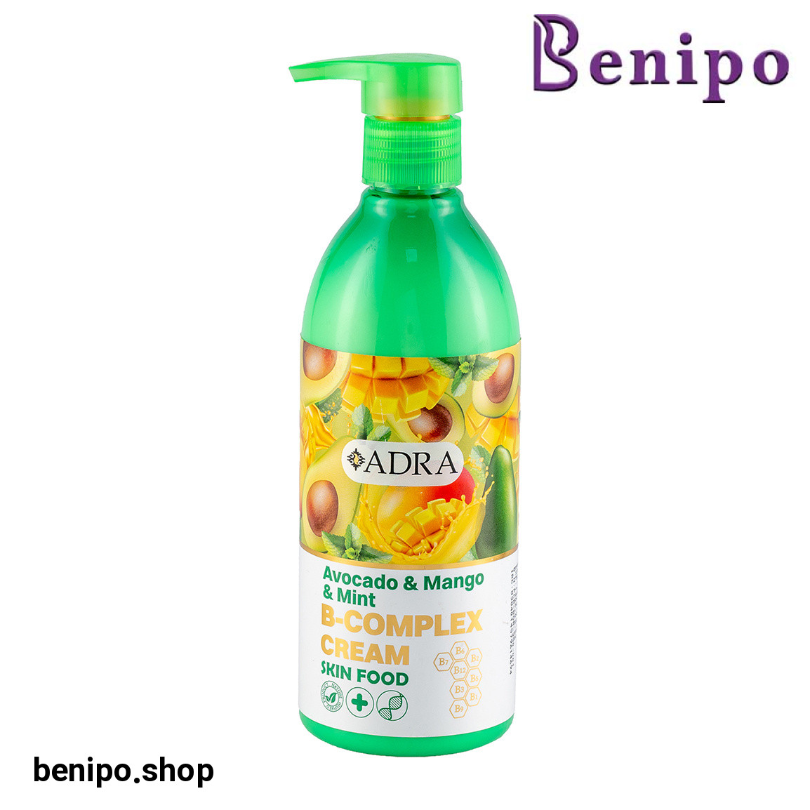 کرم مرطوب کننده ب کمپلکس حاوی عصاره آووکادو، انبه و نعنا حجم 350 میل