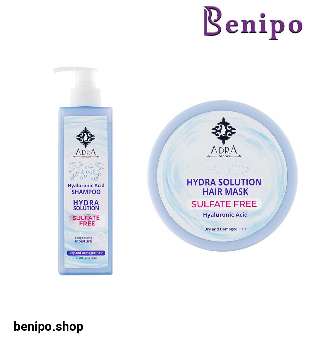 پک شامپو مو سر مناسب مو خشک و آسیب دیده حاوی هیالورونیک اسید 270 میل و ماسک مو با آبکشی فاقد سولفات حاوی هیالورونیک اسید 400 میل