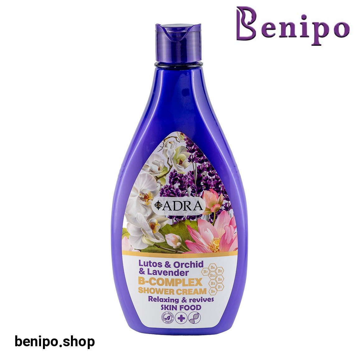 شامپو بدن کرمی حاوی عصاره های نیلوفر آبی و ارکیده و اسطوخودوس حجم 400 میل