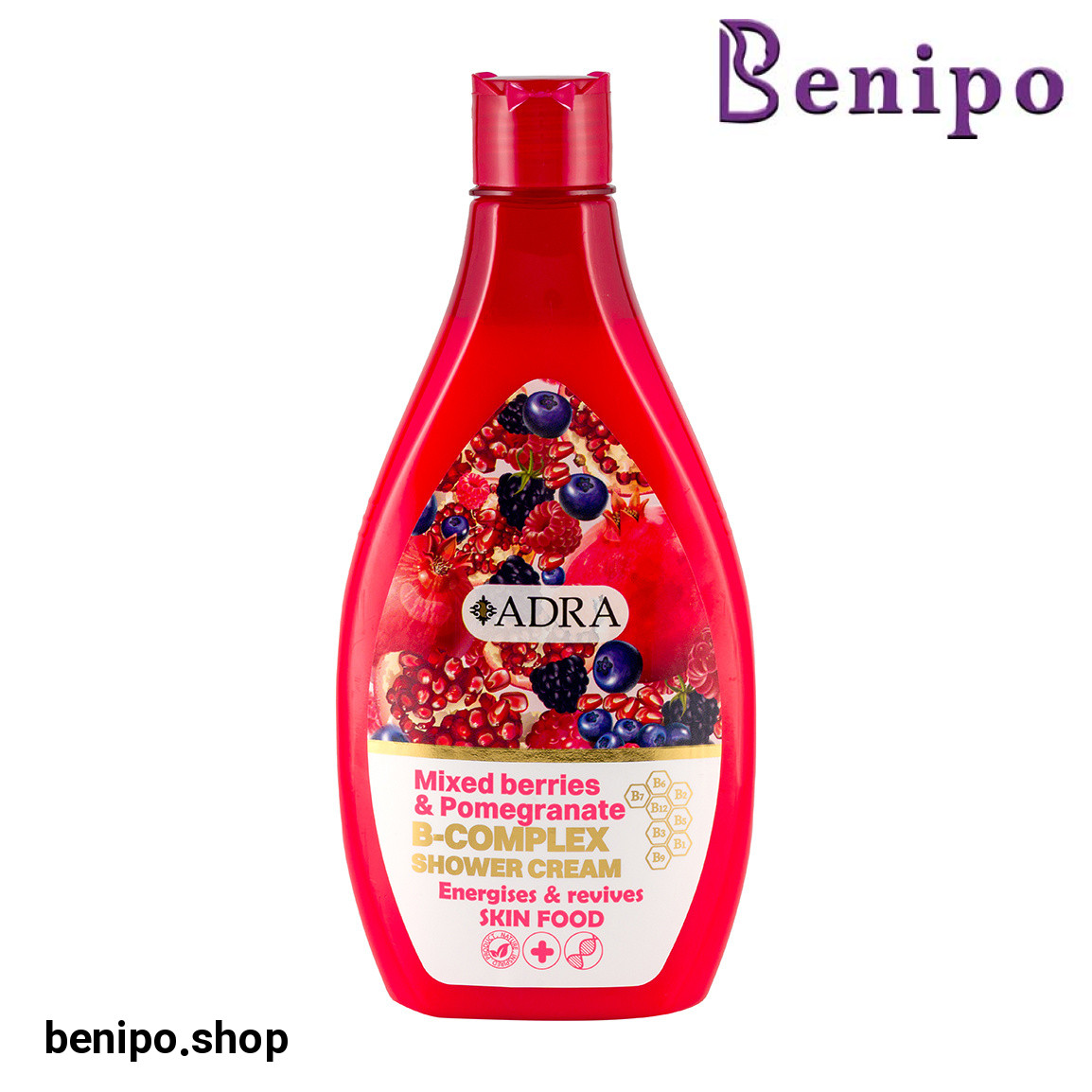 شامپو بدن کرمی حاوی عصاره های توت وحشی و انار حجم 400 میل