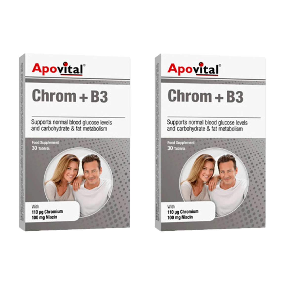 پک دو عددی قرص Chrom + B3 بسته 30 عددی