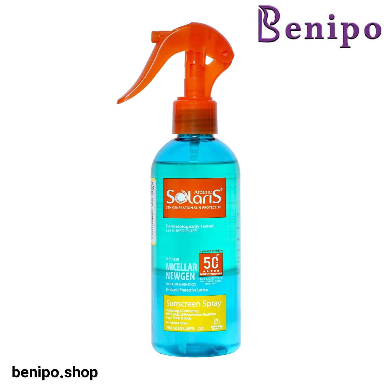 اسپری ضد آفتاب دو فاز میسلار نیوژن SPF50+ آردن سولاریس