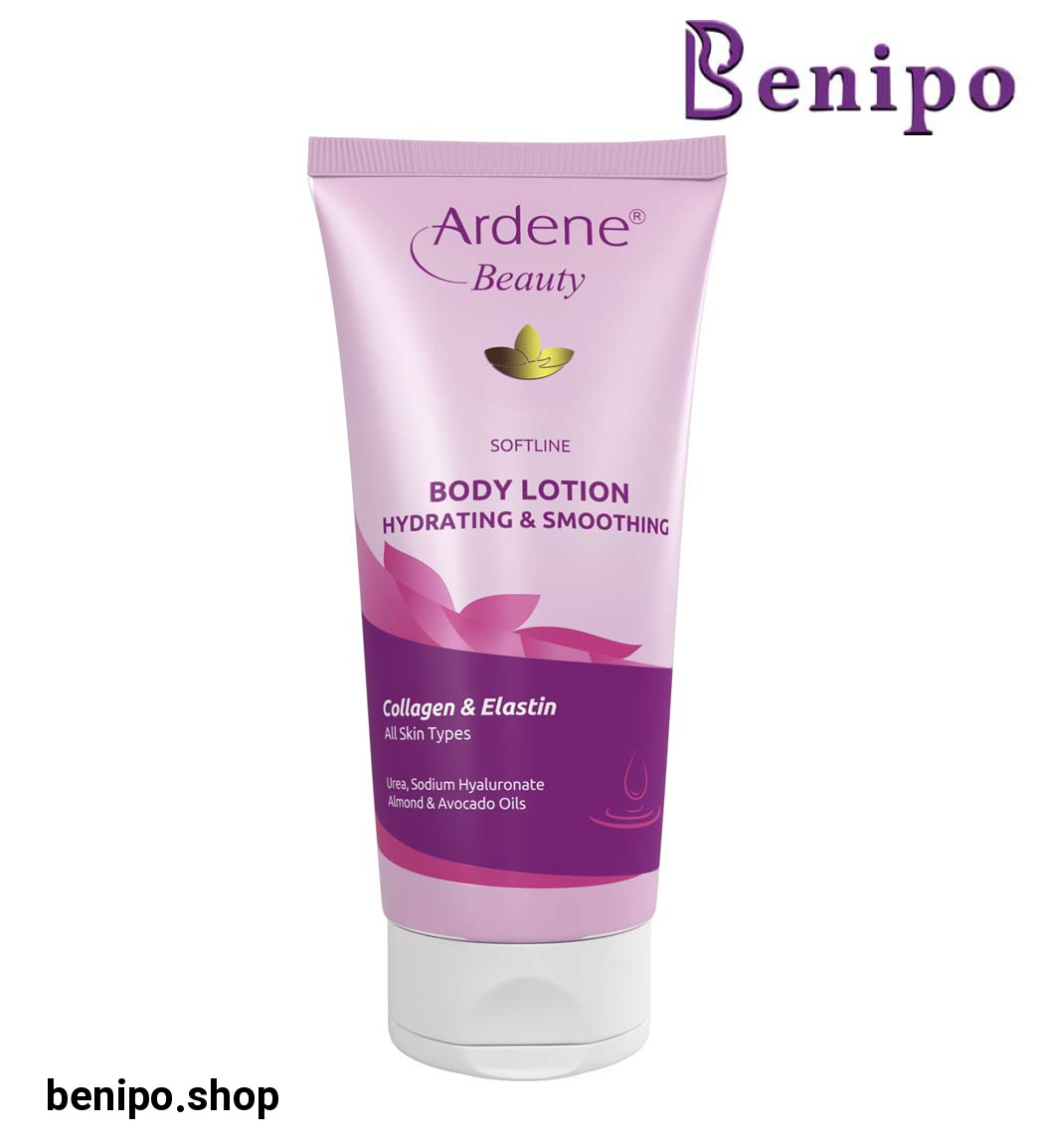 لوسیون بدن مرطوب کننده کلاژن و الاستین سافت لاین آردن بیوتی مناسب انواع پوست
