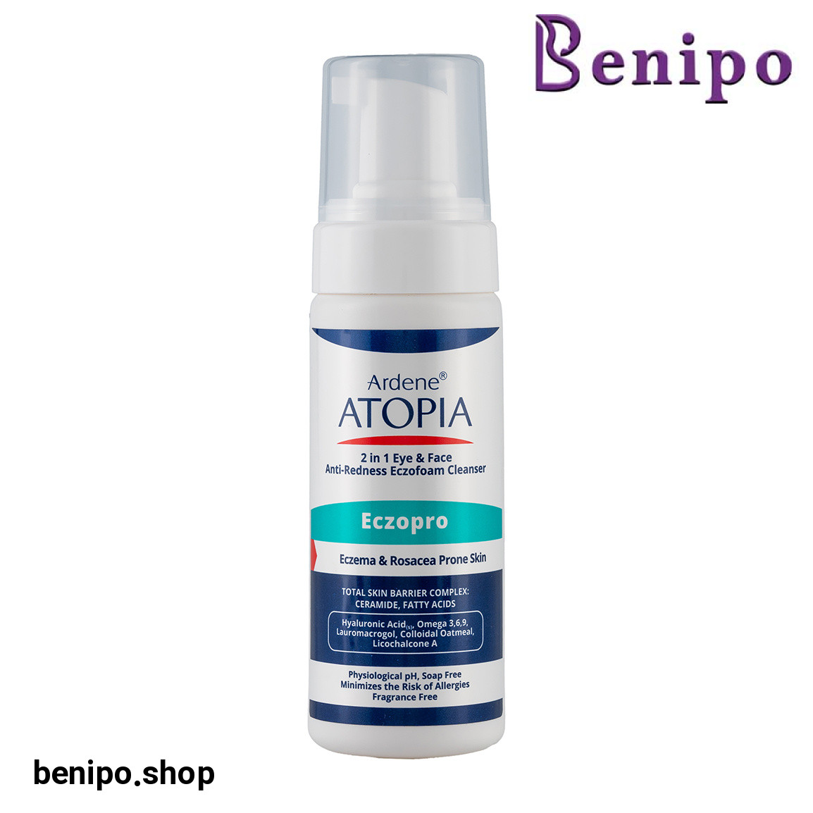 فوم شوینده و پاک کننده ملایم صورت و اطراف چشم مناسب پوست های خیلی خشک و مستعد قرمزی 150میل آتوپیا