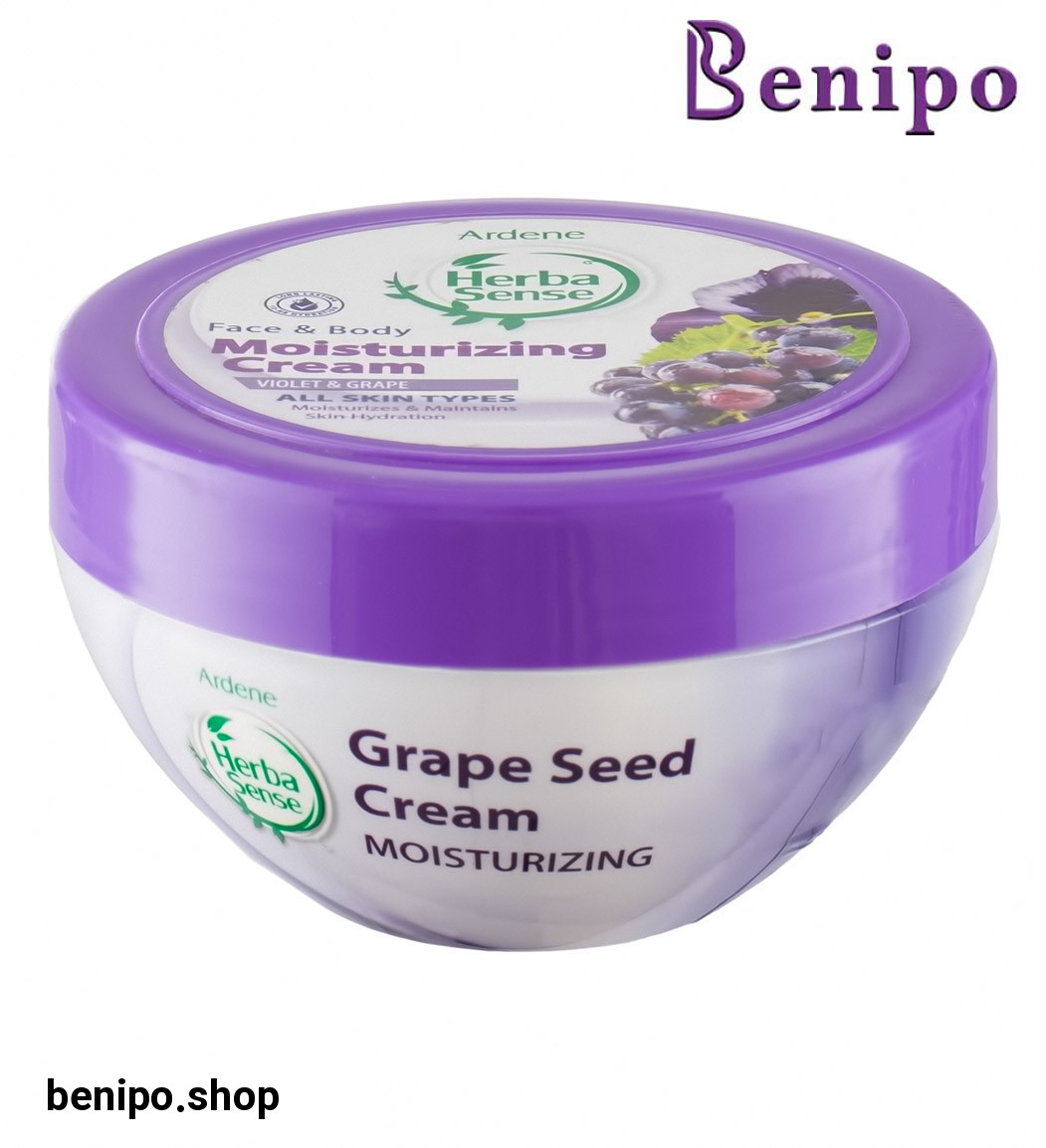 کرم مرطوب کننده صورت و بدن با رایحه انگور و بنفشه هرباسنس 150گرم