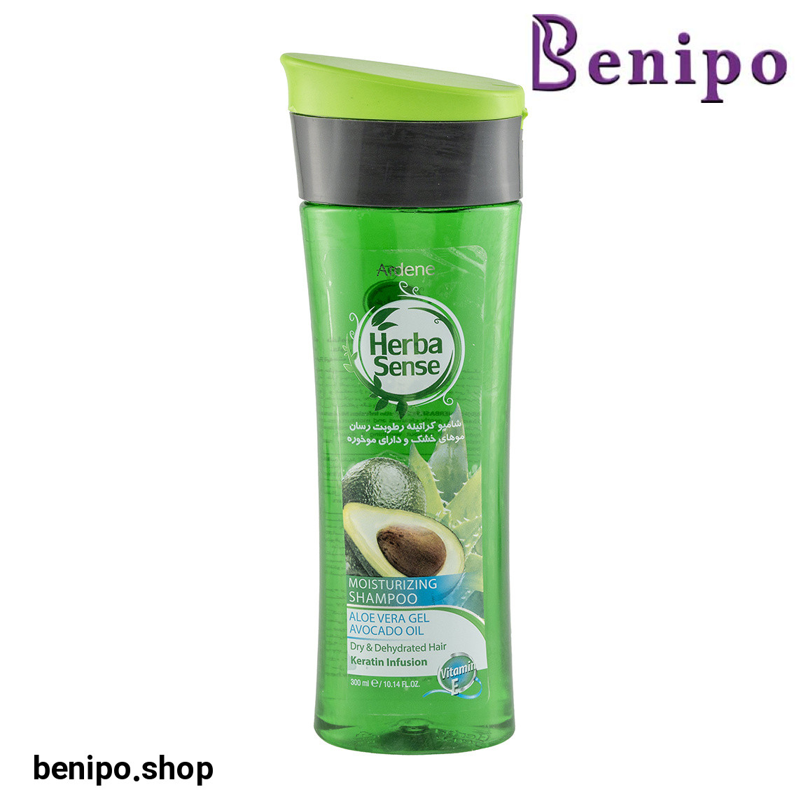 شامپو  کراتینه هرباسنس رطوبت رسان عصاره ژل آلوئه ورا و آووکادو