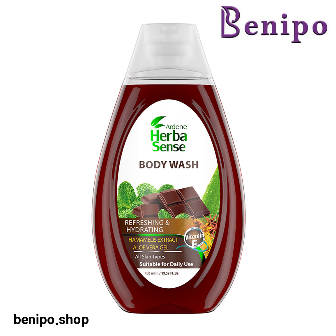 شامپو بدن شکلات و نعناع با رایحه طراوت بخش حجم 400 میلی لیتر