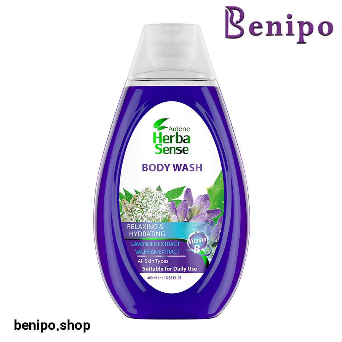 شامپو بدن اسطوخودوس و والرین با رایحه آرامش بخش حجم 400 میلی لیتر