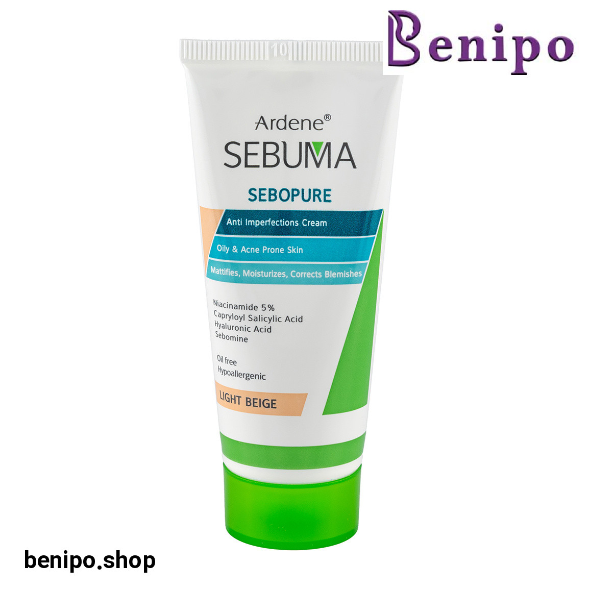 کرم یکنواخت کننده رنگی Sebopure سبوما مناسب پوست چرب و جوش دار 30میل