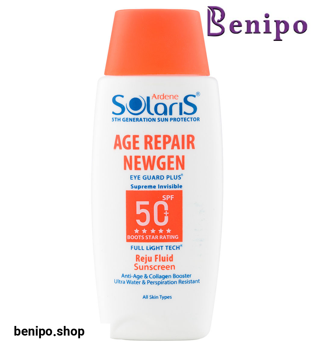 فلوئید ضد آفتاب دارای SPF 50 مناسب پوست دارای چروک سطحی بی رنگ حجم 100 میل