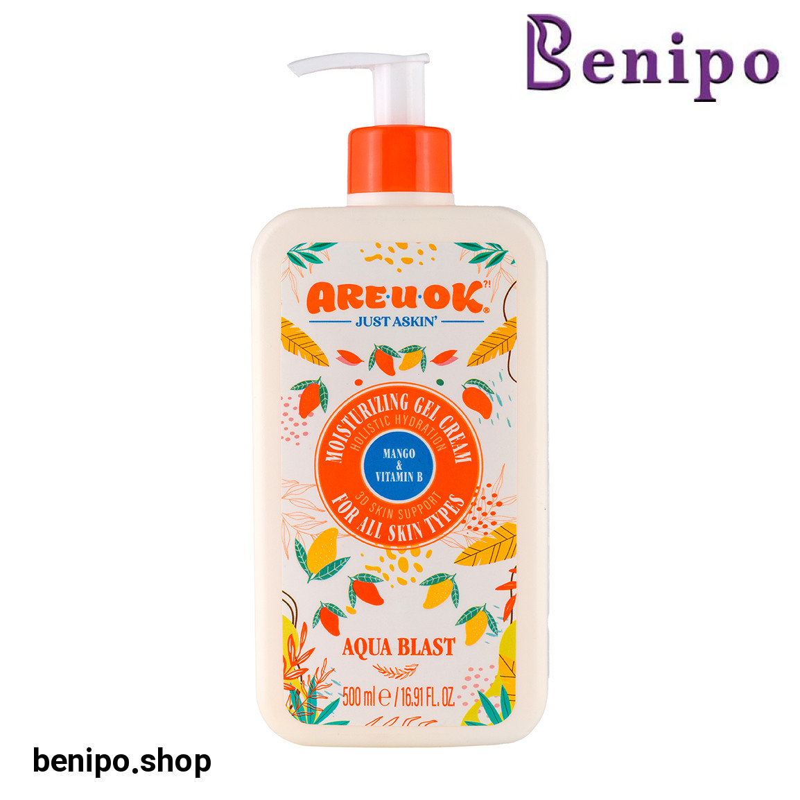 کرم ژل پمپی آبرسان انبه حاوی ویتامین B حجم 500 میل