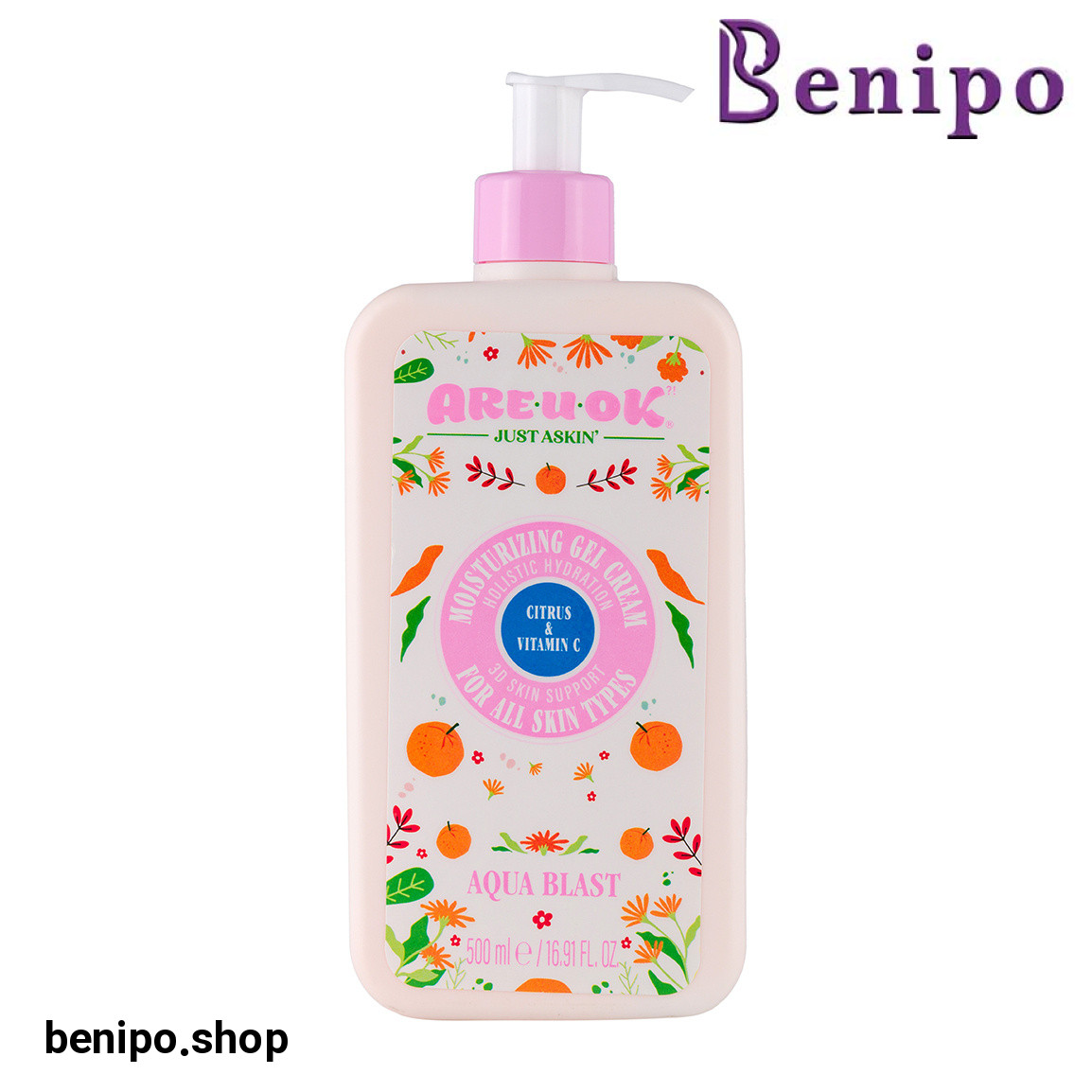 کرم ژل پمپی آبرسان گریپ فروت حاوی ویتامین C حجم 500 میل