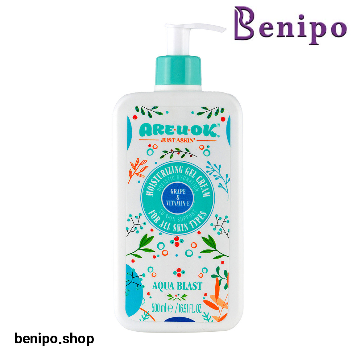 کرم ژل پمپی آبرسان انگور حاوی ویتامین E حجم 500 میل