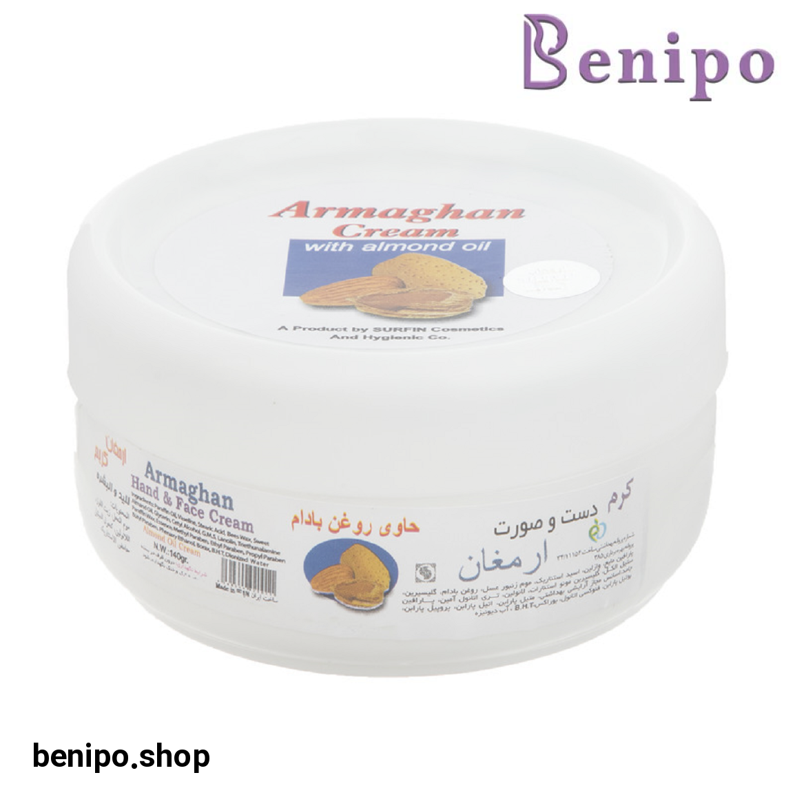 کرم مرطوب کننده حاوی کره بادام حجم 140 میل