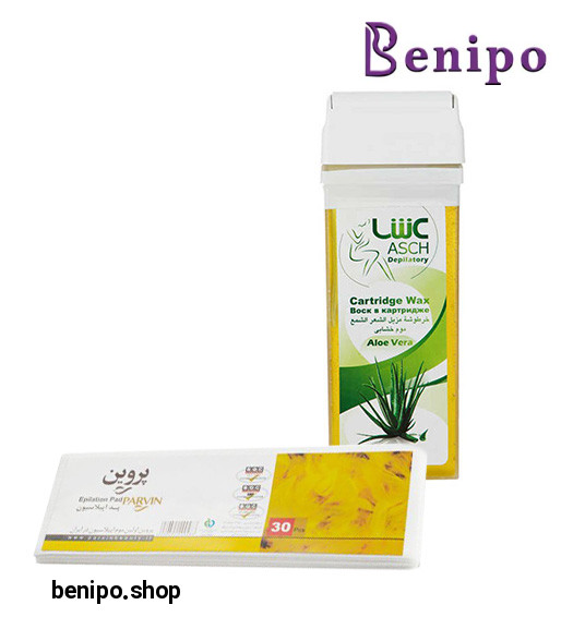 پکیج پد اپیلاسیون 30عددی پروین و موم سرد اپیلاسیون آلوئه ورا 150 گرمی خشابی