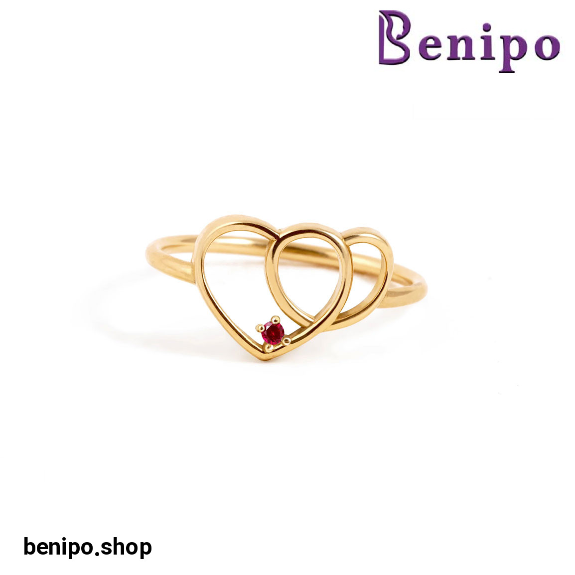 انگشتر طلا مونس اناری سایز54 1.63 گرم