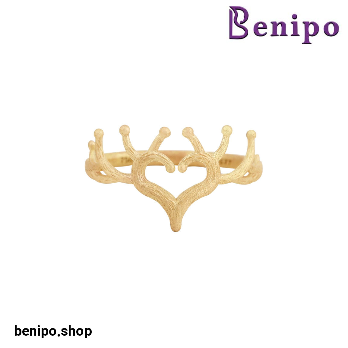 انگشتر طلا مدل قلب صورتی آیکو سایز52