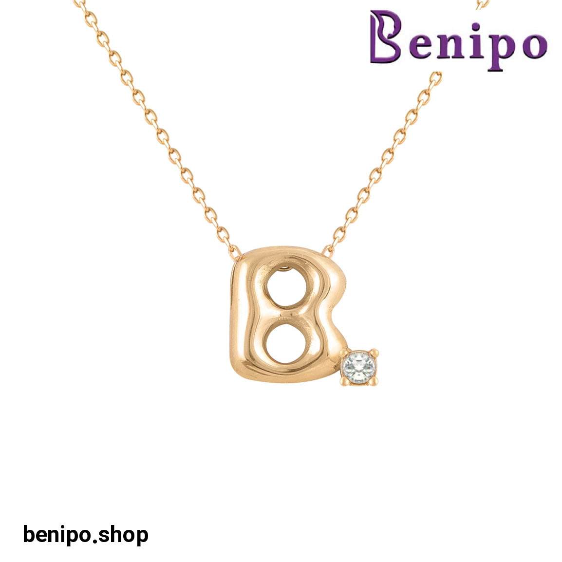 گردنبند طلا حرف B 1.8 گرم