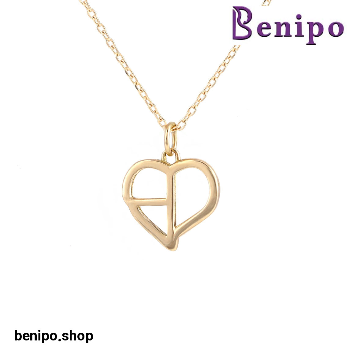 گردنبند طلا قلب بلک پینک 1.78 گرم