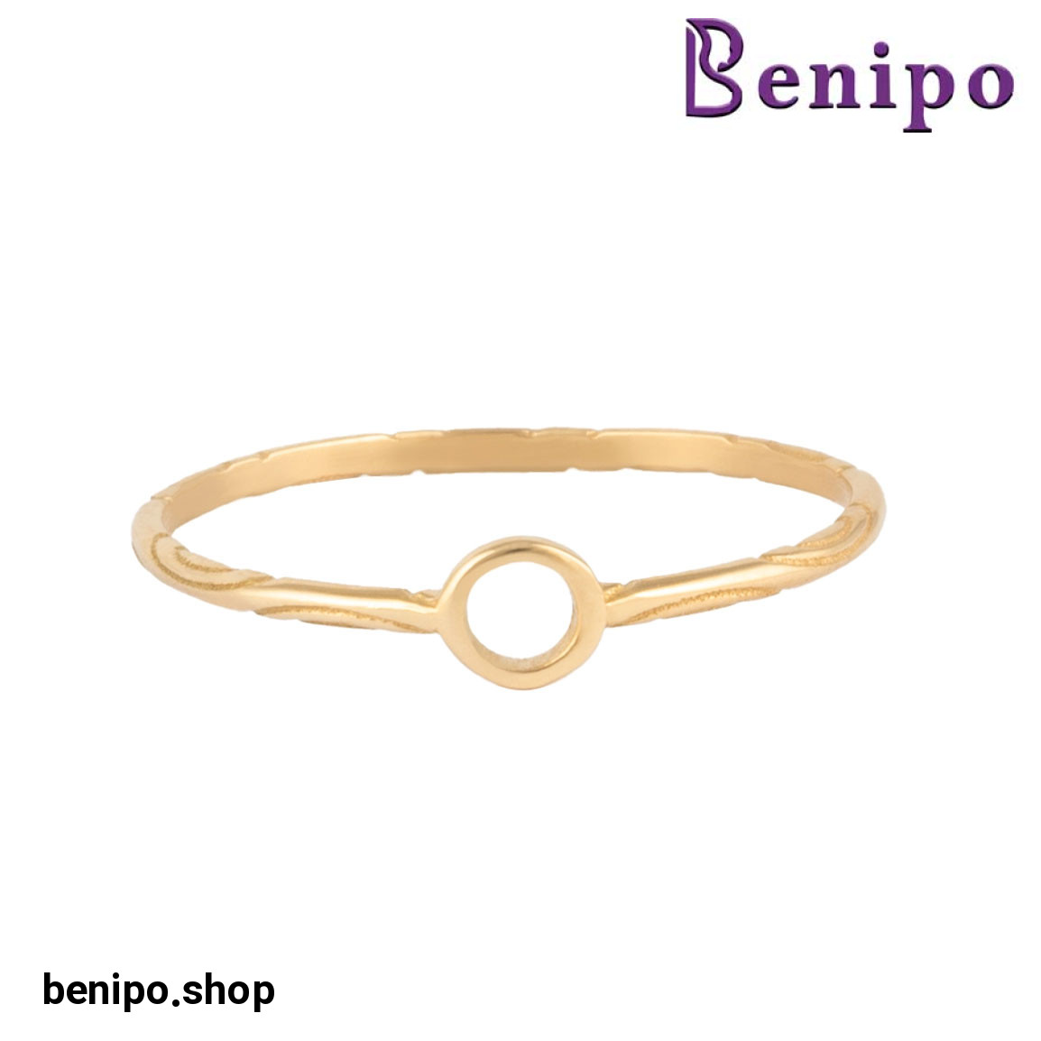 انگشتر طلا مدل مینیمال دایره توخالی ماد سایز53