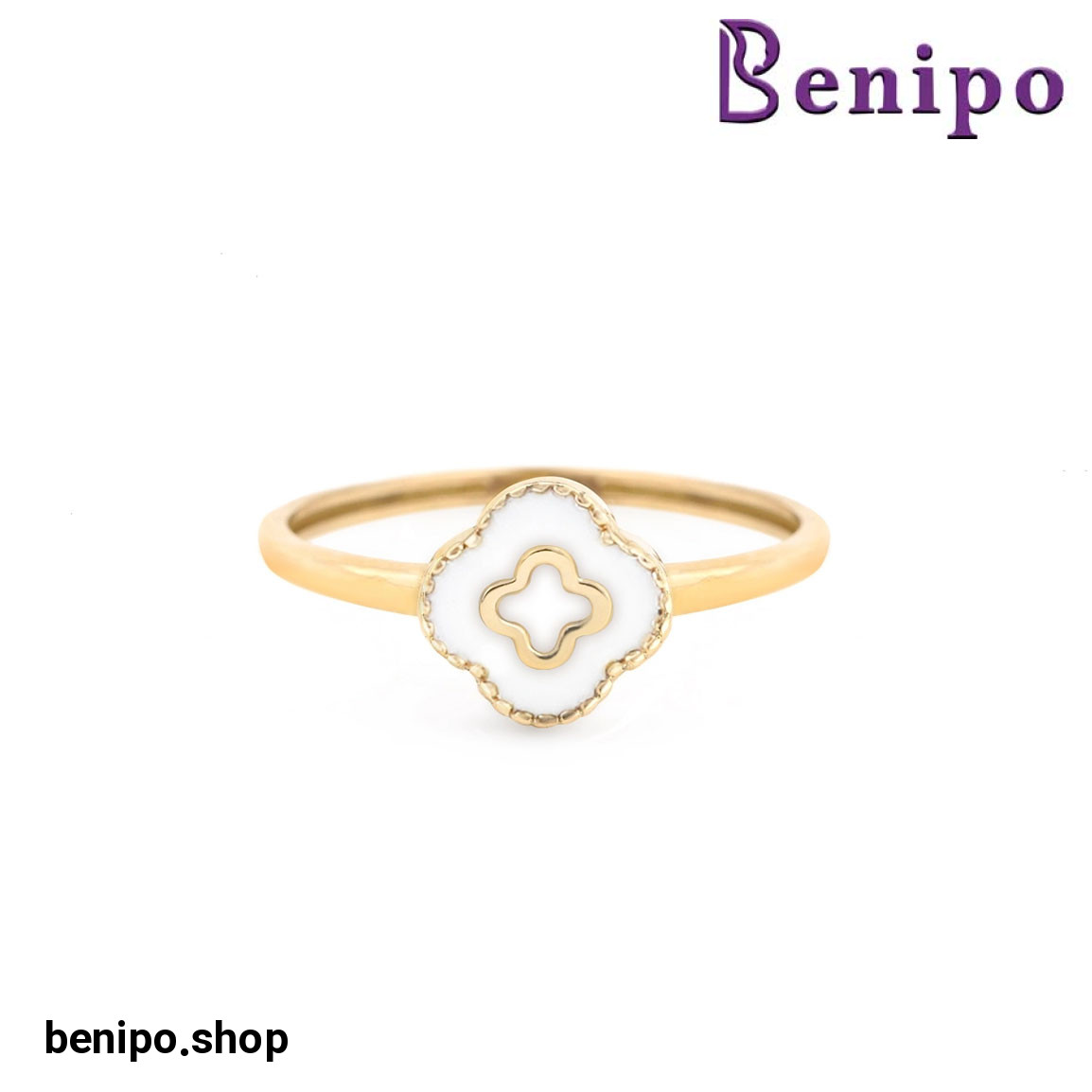 انگشتر طلا مدل ونکلیف سفید گوارسه دوبل سایز53