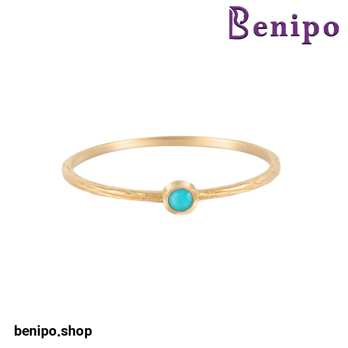 انگشتر طلا مدل نگینی میلا فیروزه ای سایز52