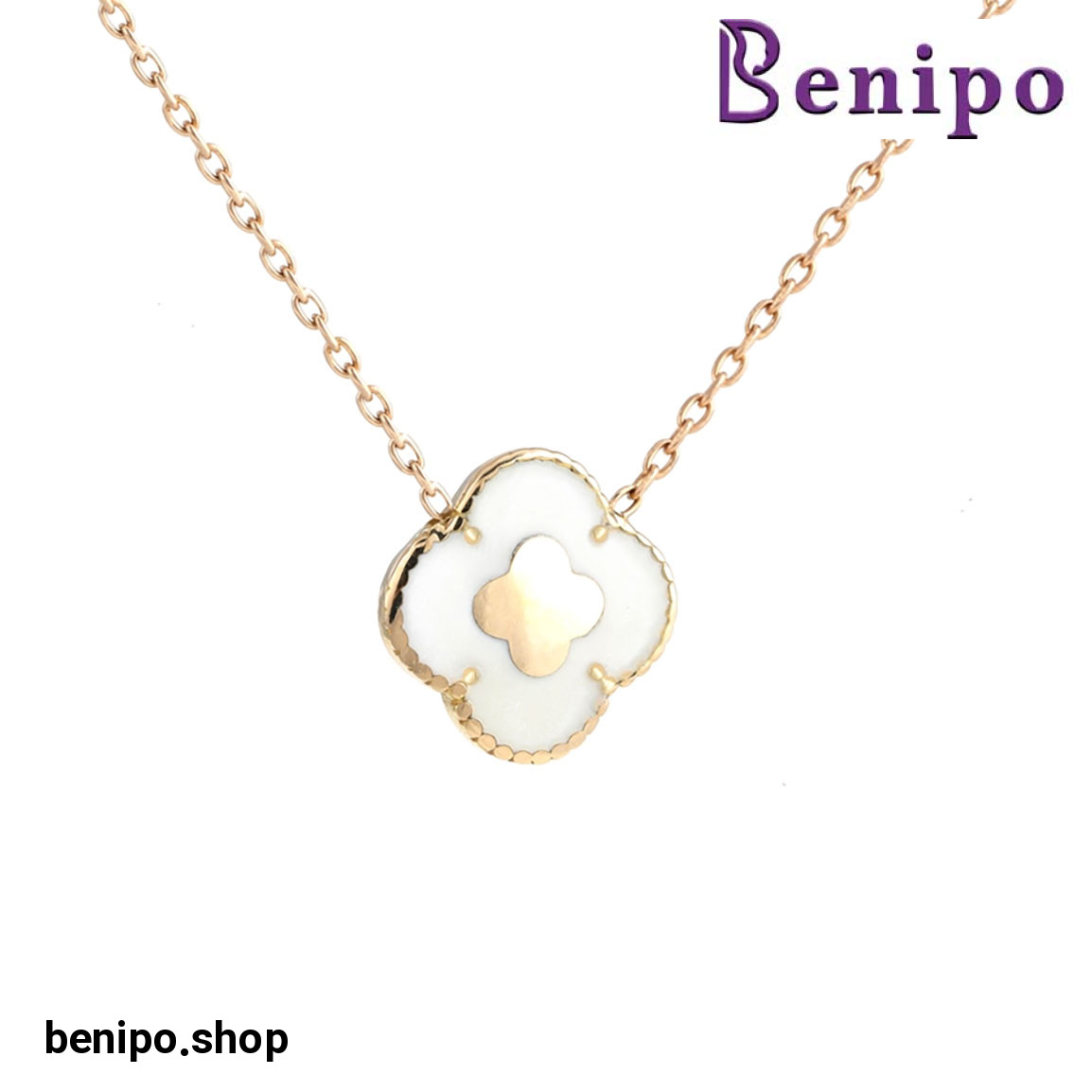 گردنبند طلا ونکلیف گوارسه وسط گل دار 1.8 گرم