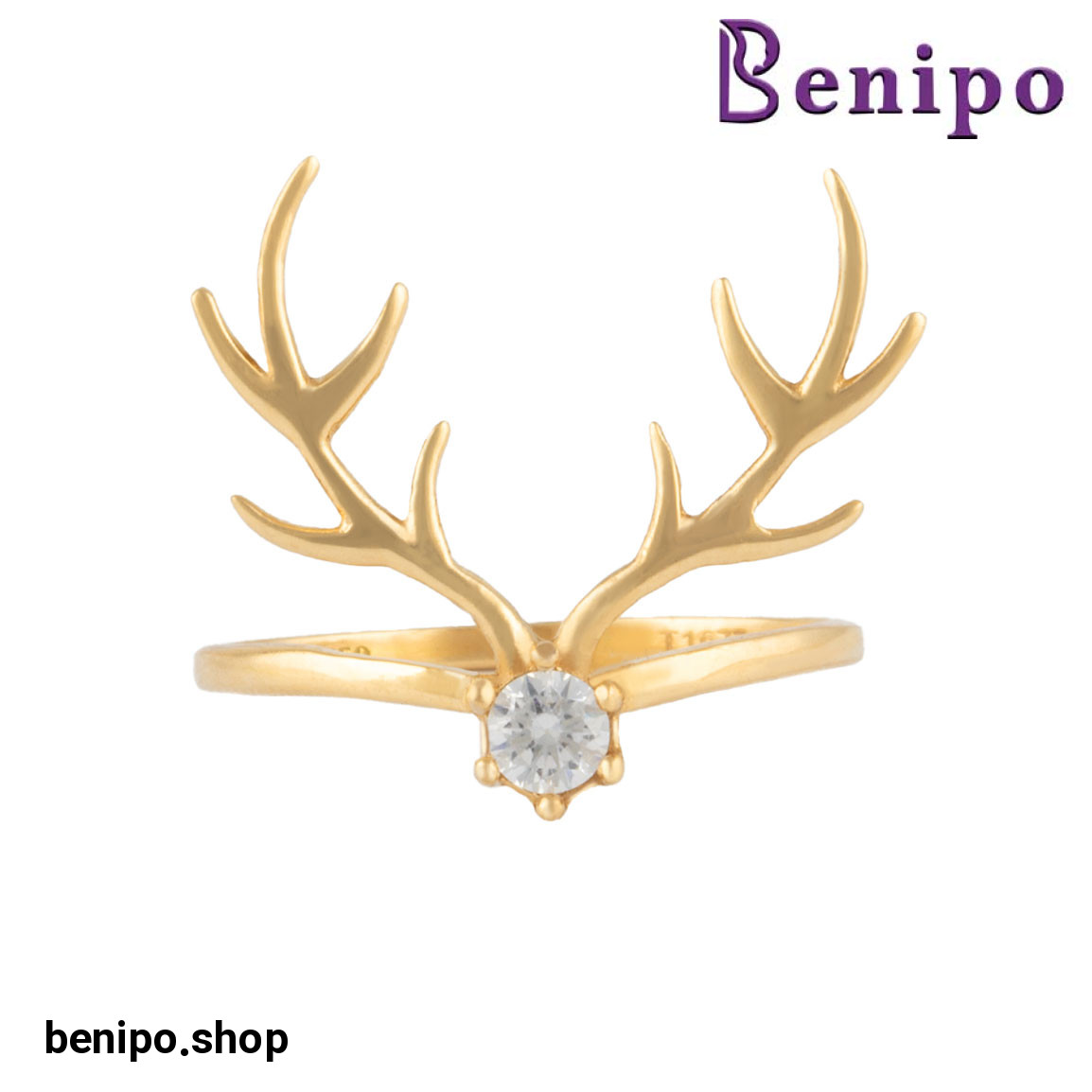 انگشتر طلا مدل گوزن سنگی سایز 52