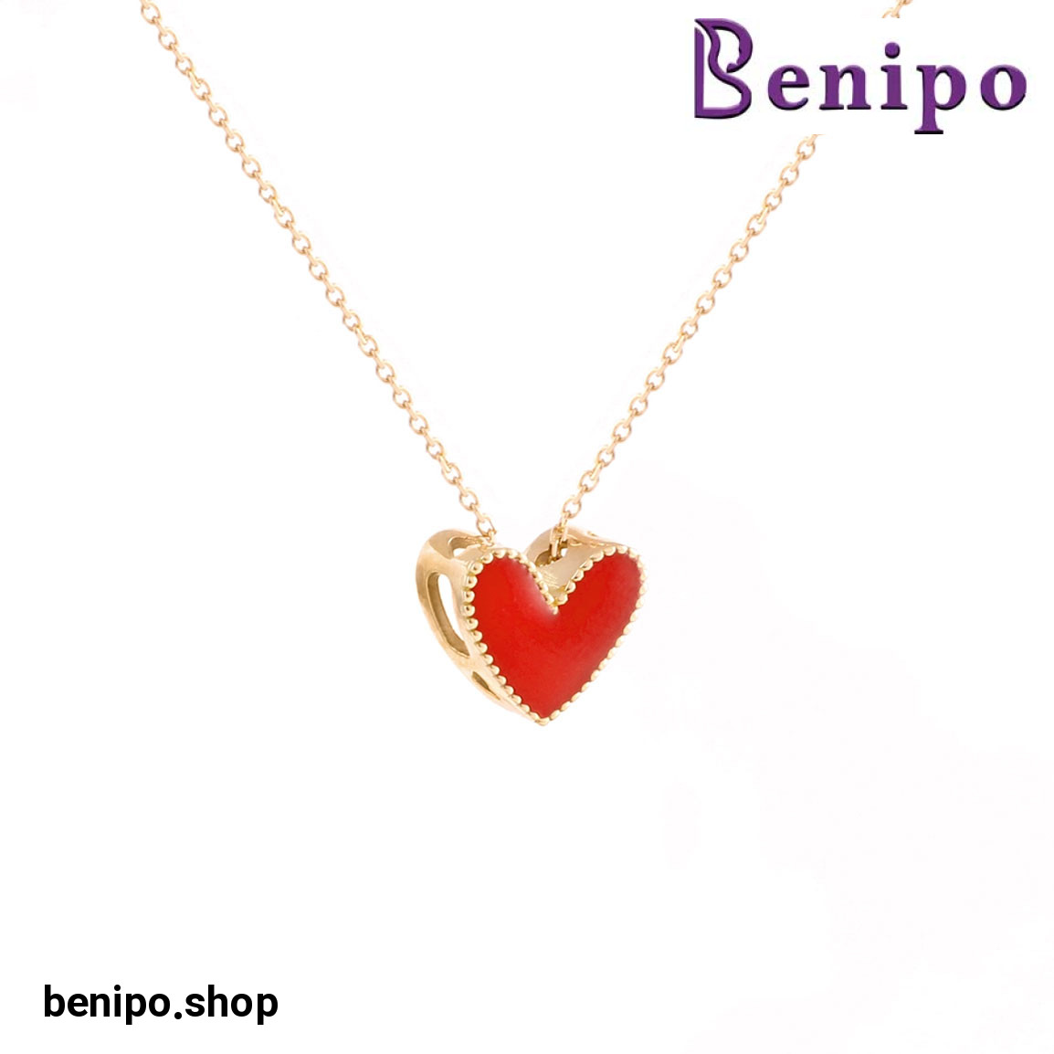 گردنبند طلا قلب آمور  2.54 گرم