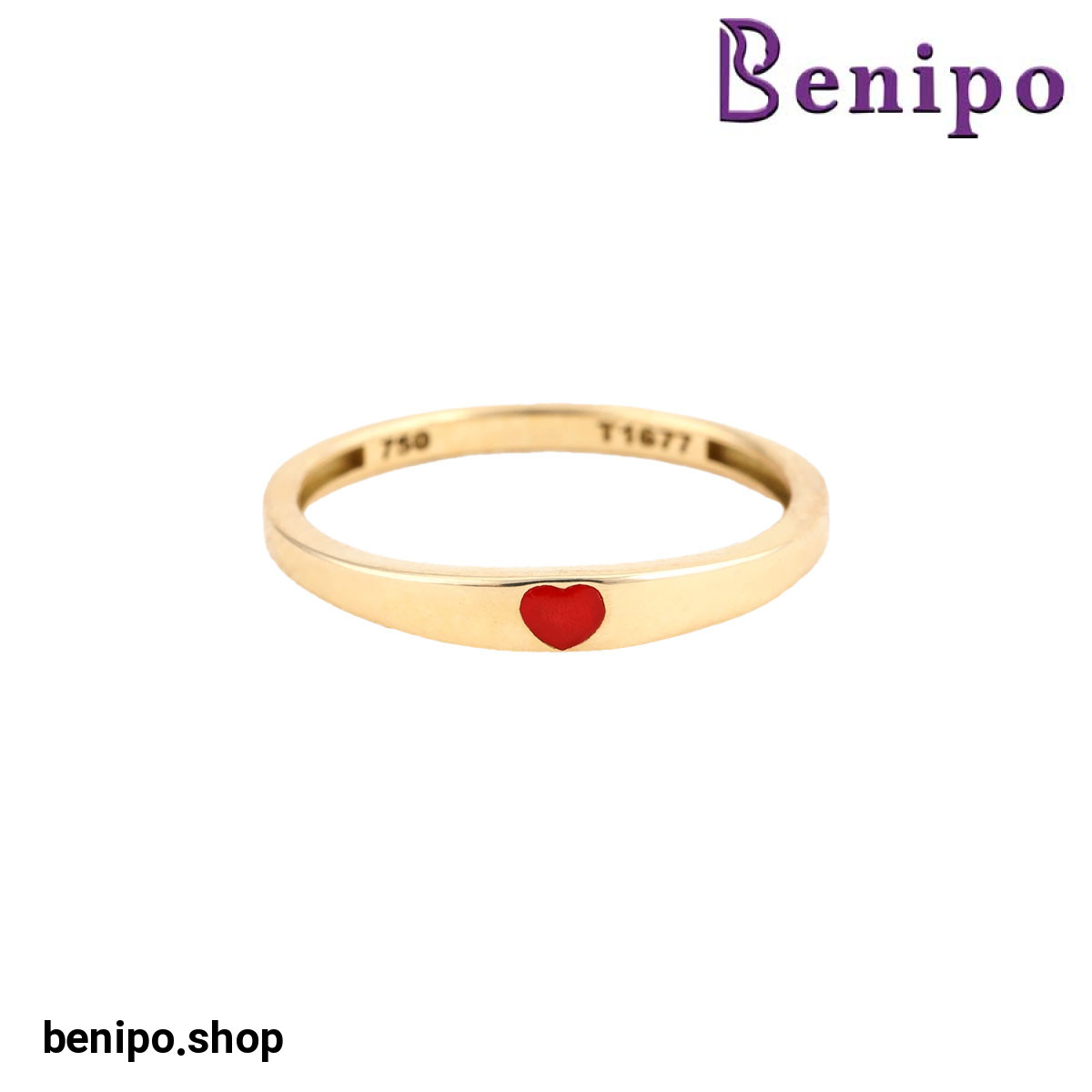 انگشتر طلا مدل حلقه قلب سایز 53