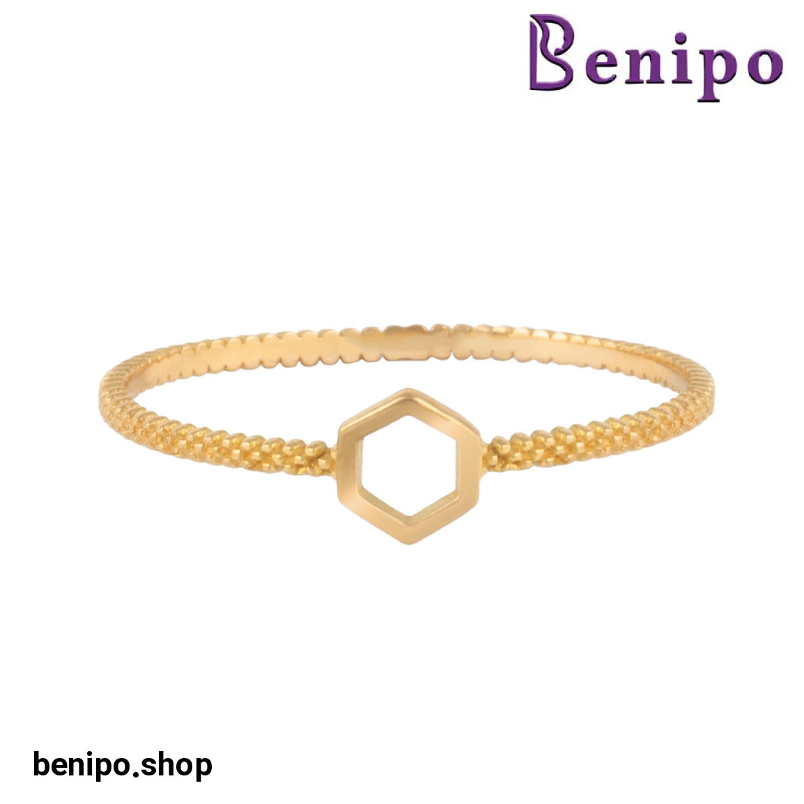 انگشتر طلا مدل مینیمال هگزا توخالی رولکس سایز52