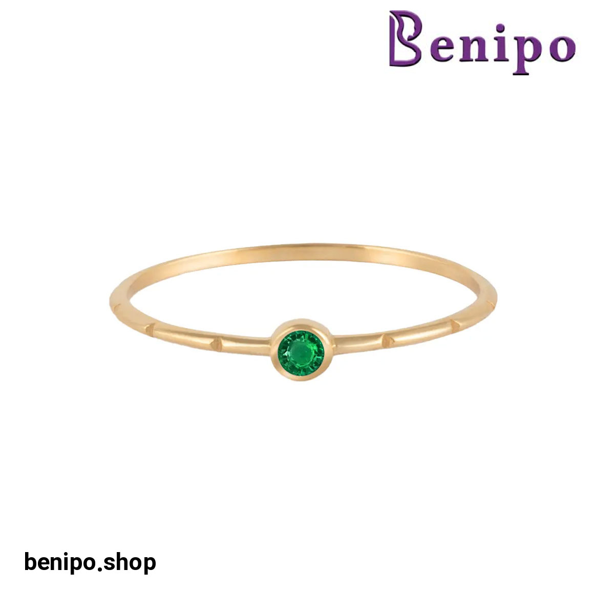 انگشتر طلا مدل نگینی لوکا سبز سایز53