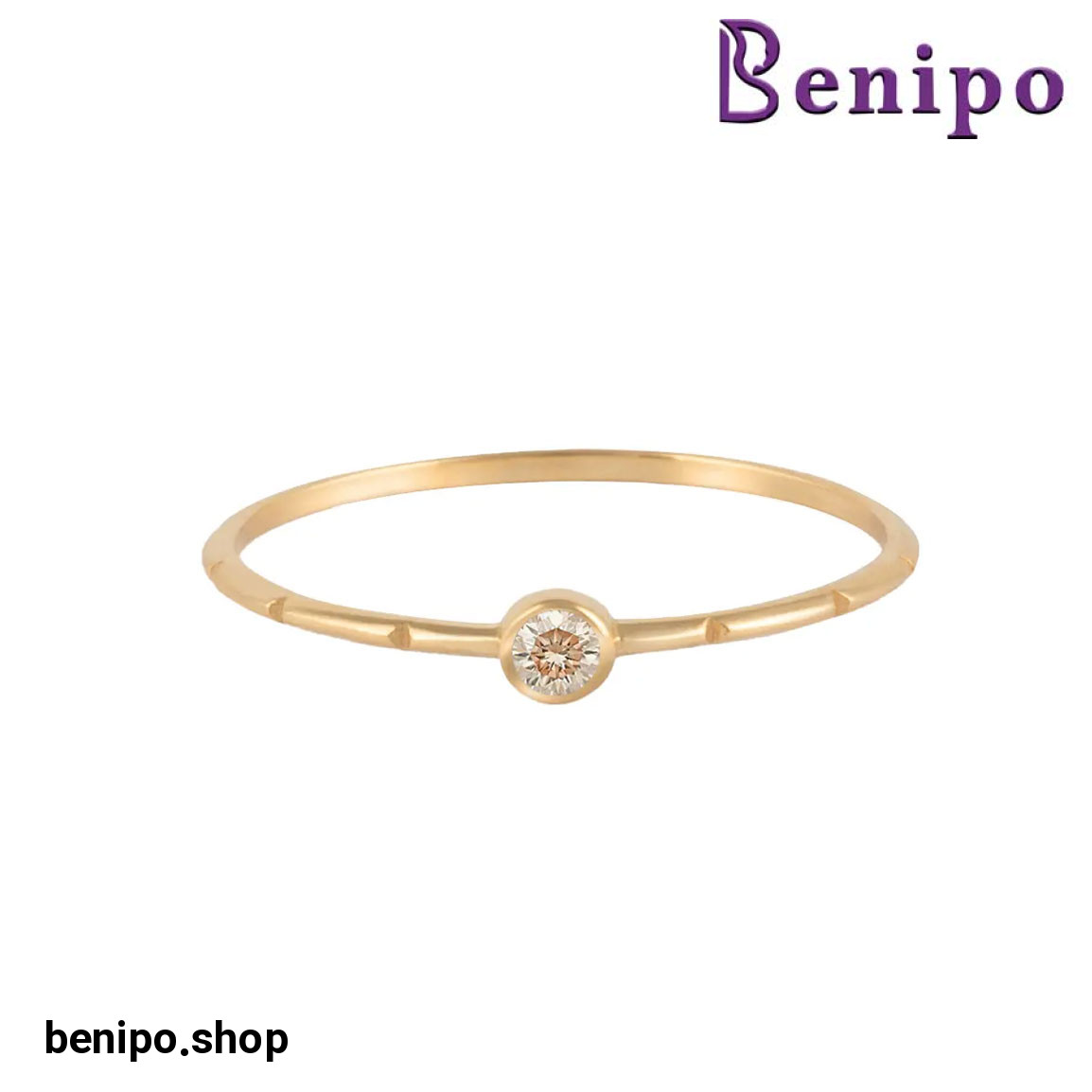 انگشتر طلا مدل نگینی لوکا شامپاینی سایز53