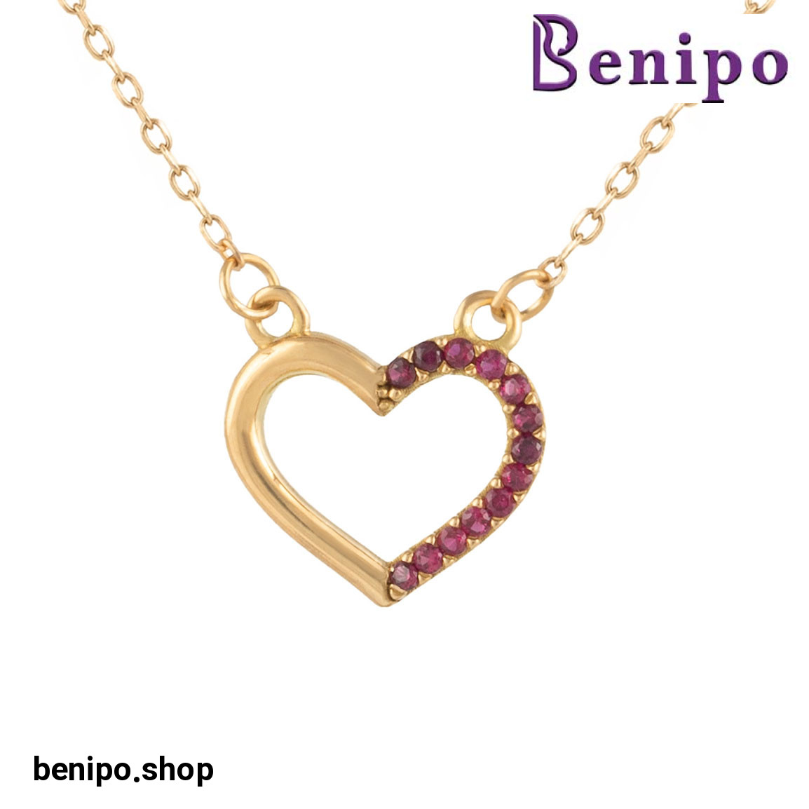 گردنبند طلا قلب میلا 1.47 گرم