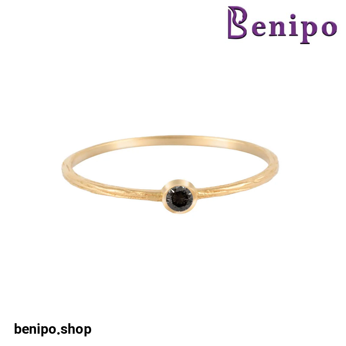 انگشتر طلا نگینی میلا مشکی سایز52 0.68 گرم