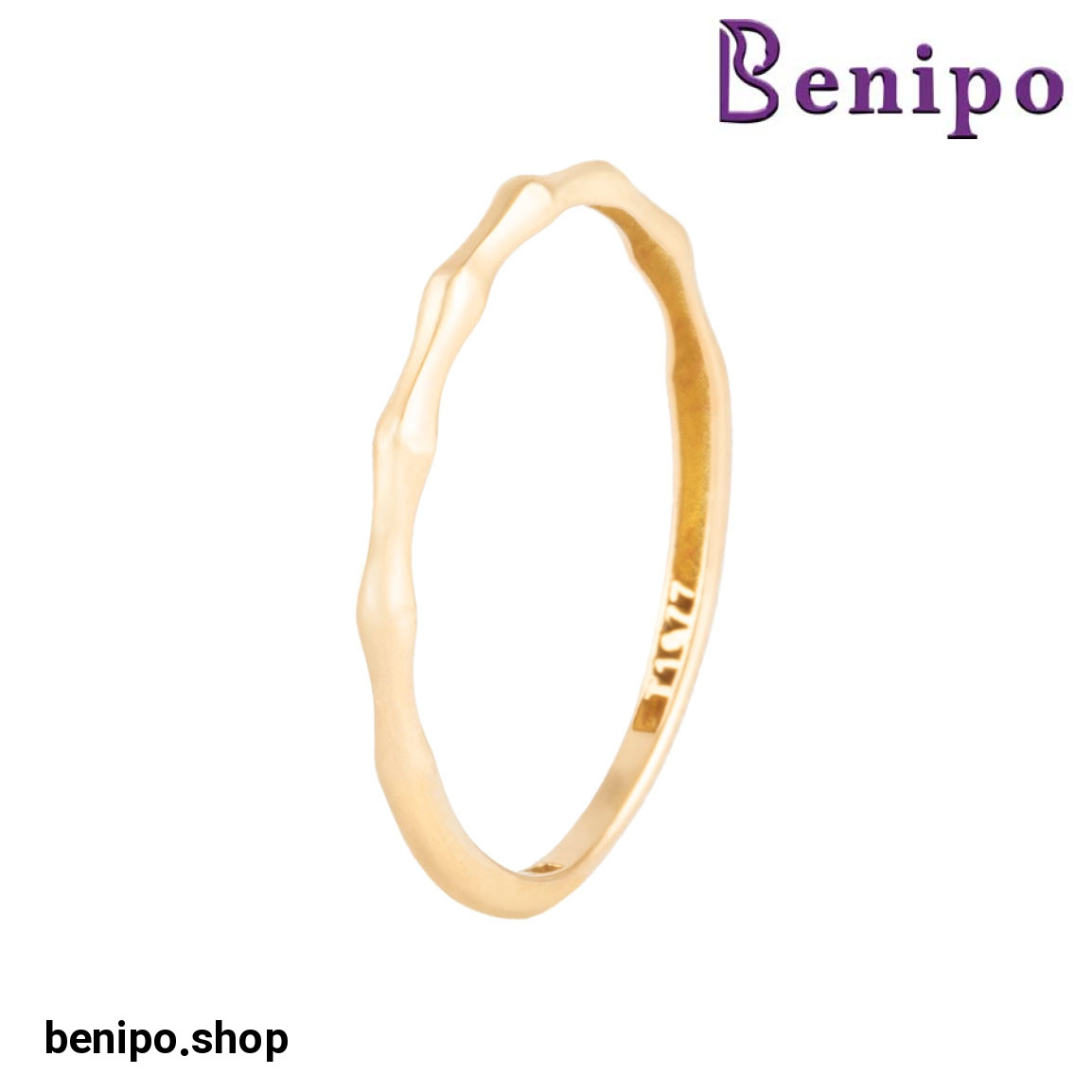 انگشتر طلا مدل مینیمال بامبو سایز53