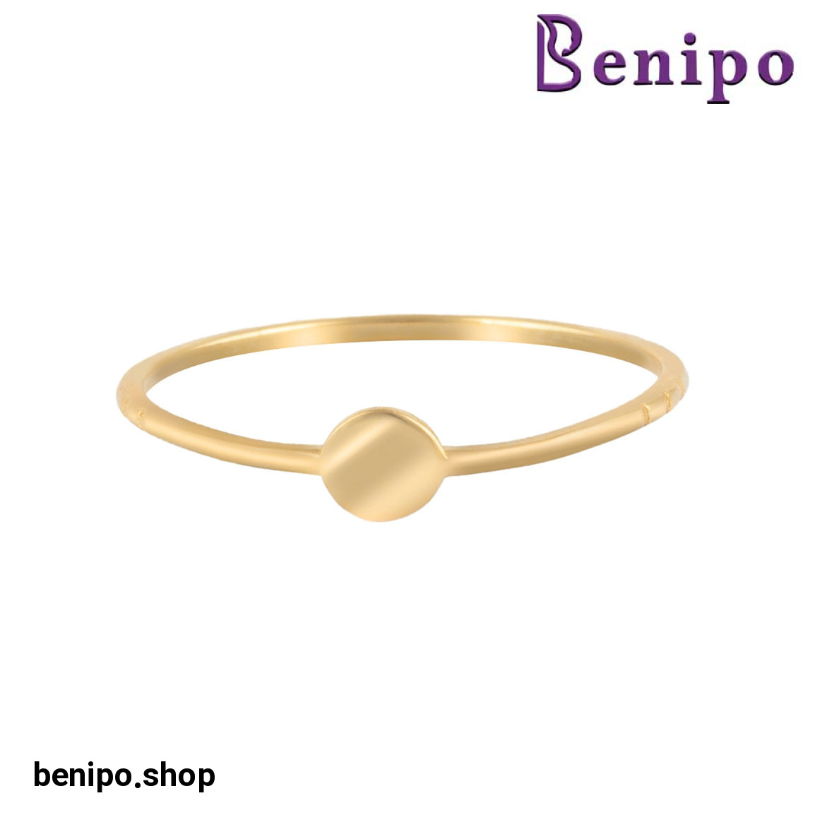 انگشتر طلا مدل مینیمال دایره سه خط سایز53