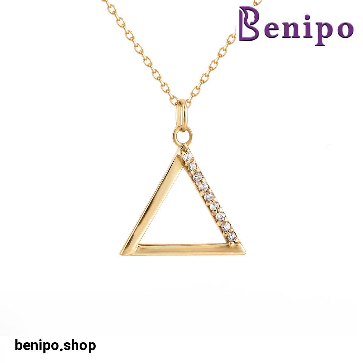 گردنبند طلا مثلت اوریگامی 1.9 گرم