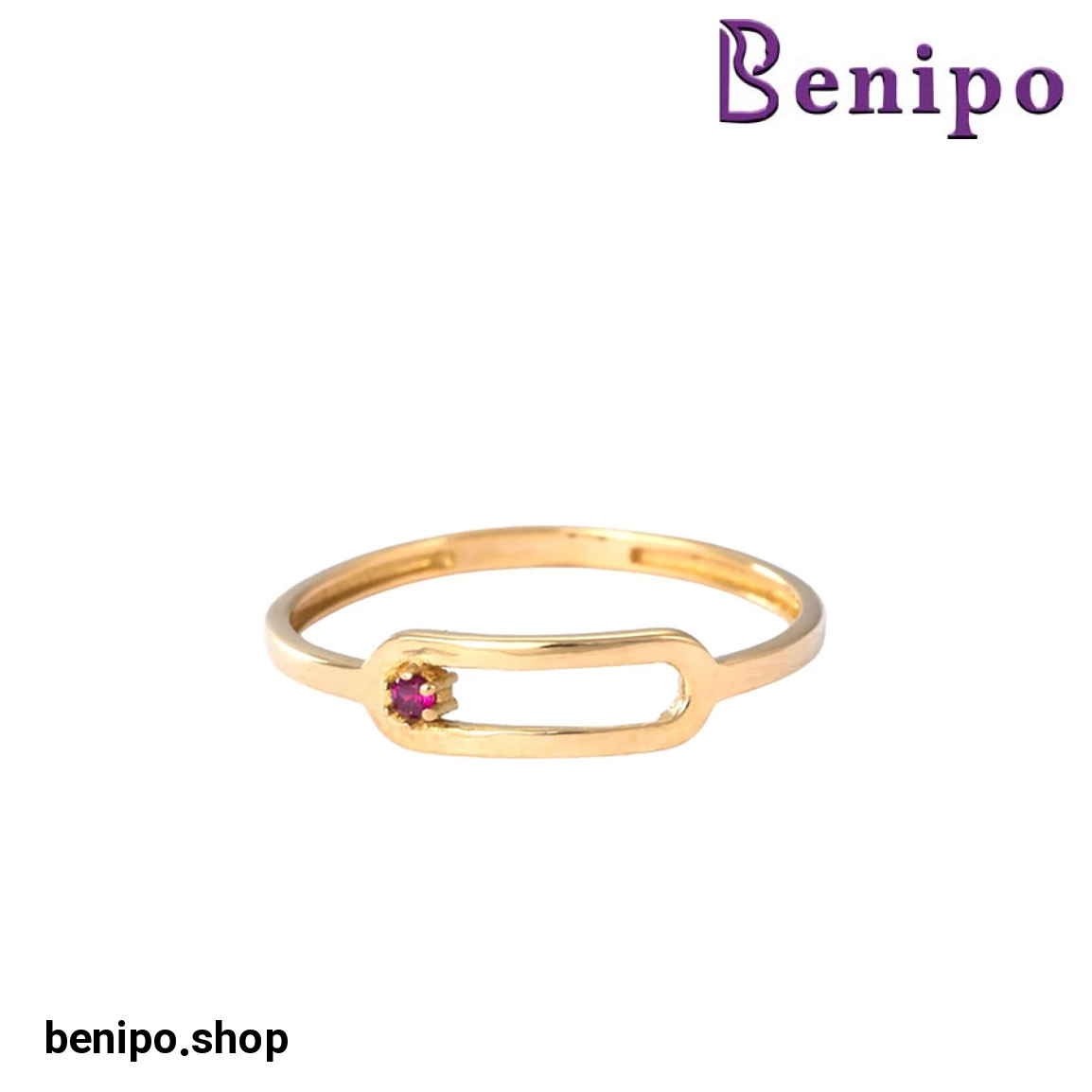 انگشتر طلا مدل روهان تک سنگ سایز  53