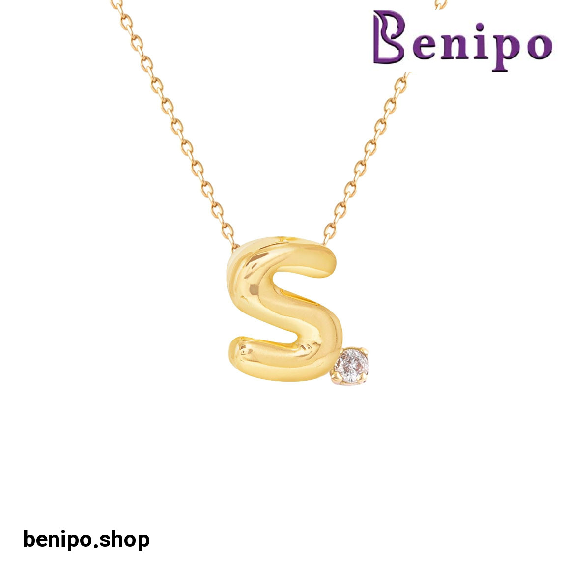 گردنبند طلا حرف S 1.89 گرم