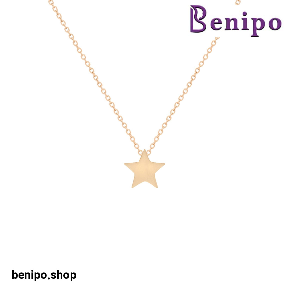 گردنبند طلا ستاره ساده 1.35 گرم