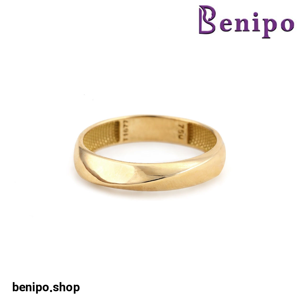 انگشتر طلا مدل باریک مینا سایز 52