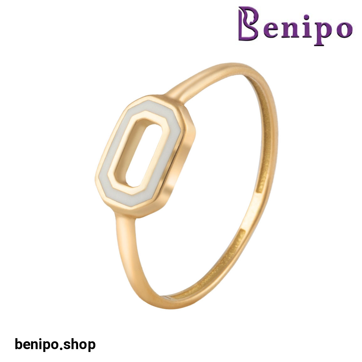 انگشتر طلا مدل باگت سفید سایز53