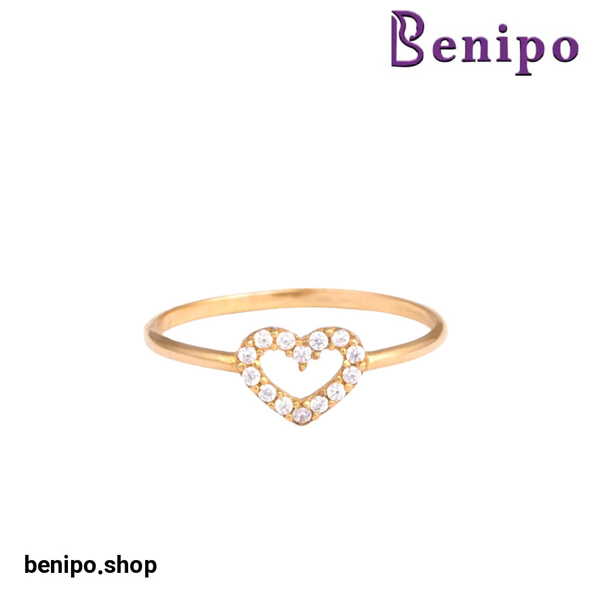 انگشتر طلا مدل والنتین سفید سایز 53